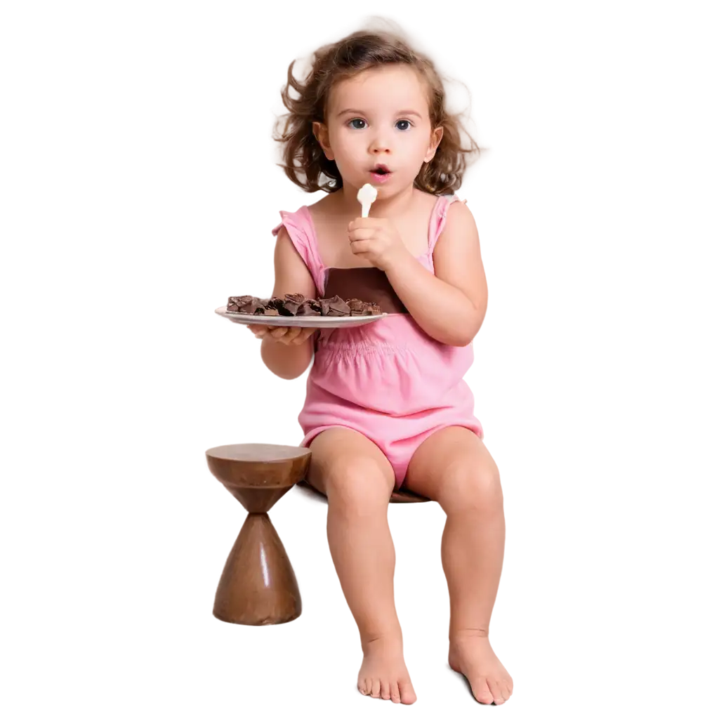 Adorable-PNG-Image-of-a-Cute-Baby-Girl-Eating-Chocolate