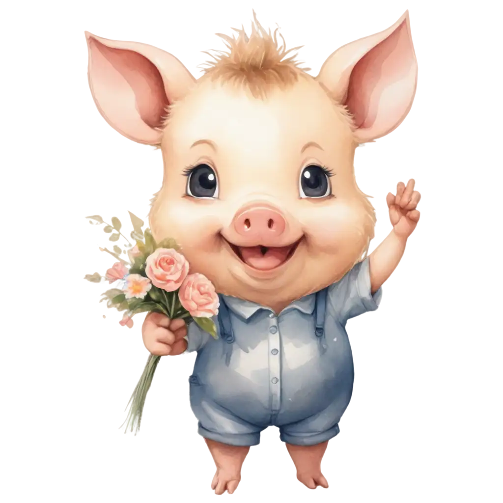 Cute-Little-Fluffy-Baby-Pig-with-Big-Eyes-PNG-Adorable-Cartoon-Watercolor-Design-for-Your-Projects