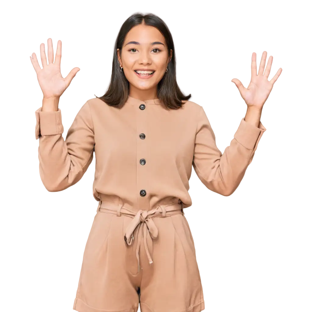 Young-Woman-with-Happy-Face-and-Hands-Up-PNG-Perfect-for-Your-Creative-Projects