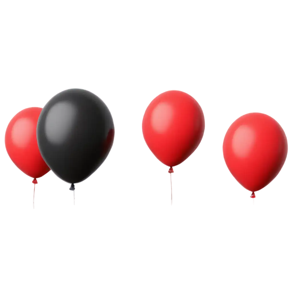 Elegant-Red-and-Black-3D-Matte-Texture-Balloons-PNG-for-Stunning-Visuals