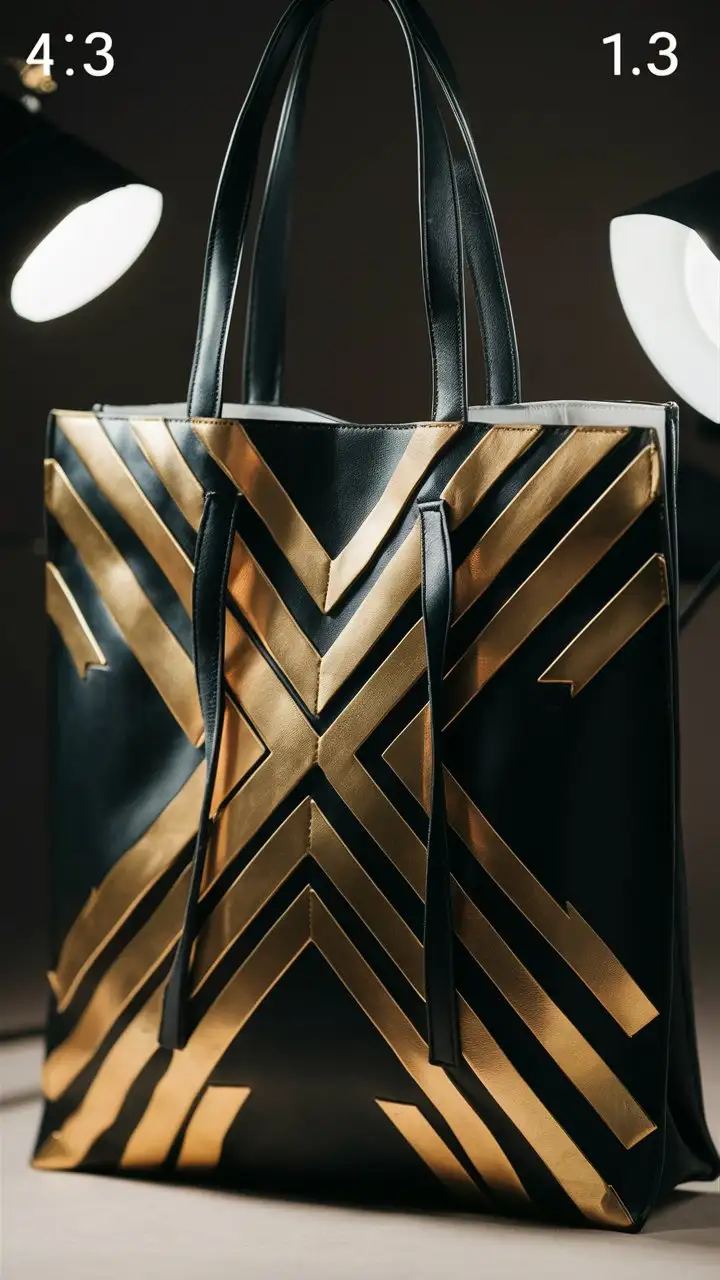 CloseUp-of-Stylish-Geometric-Tote-Bag-with-Metallic-Gold-and-Black-Design