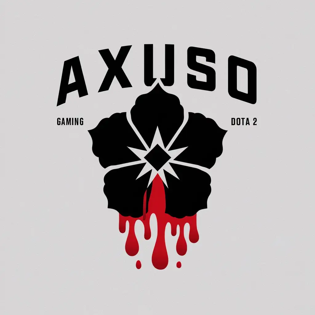 LOGO-Design-for-Axuso-Black-Anime-Dark-Sakura-with-Dota-2-Inspiration