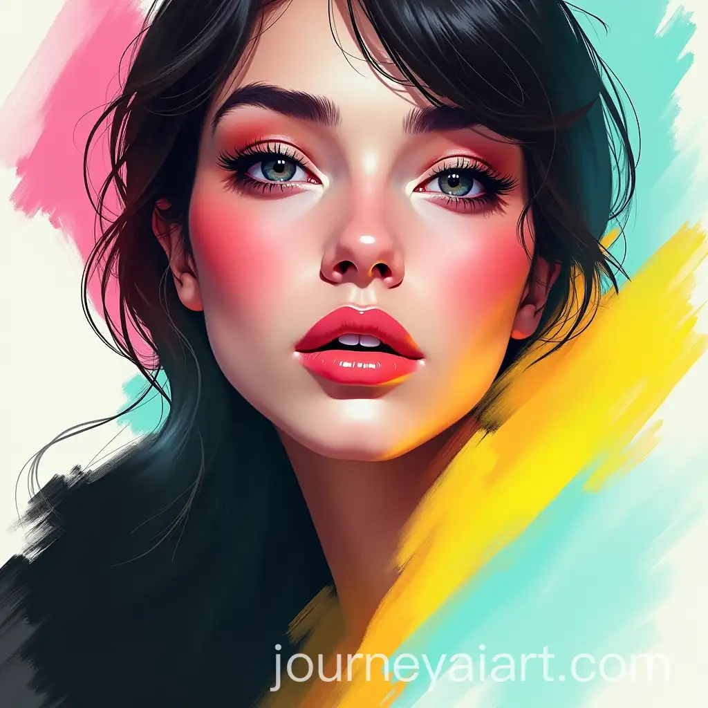 Modern-SemiAbstract-Portrait-of-a-Confident-Woman-with-Bold-Colors
