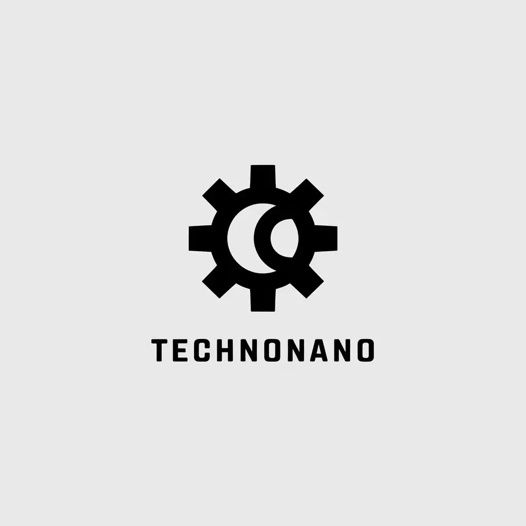 a vector logo design,with the text "TechnoNano", main symbol:gear,Minimalistic,be used in Retail industry,clear background