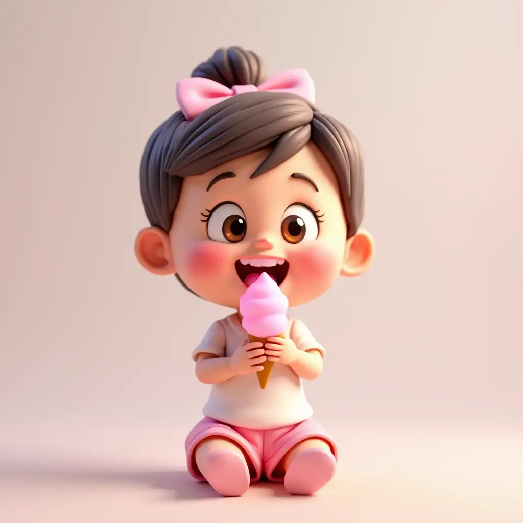 Cute-Child-Enjoying-Cotton-Candy-Happily-in-Disney-Style