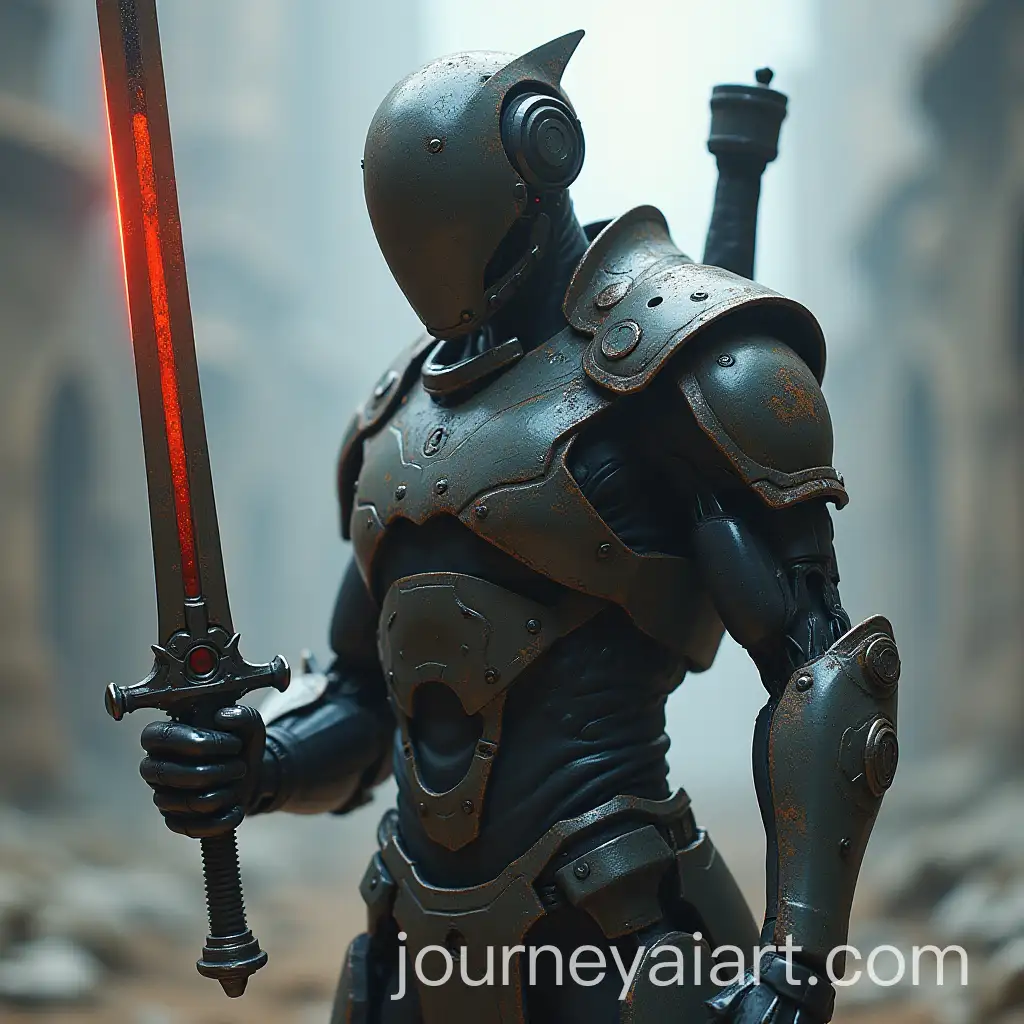 Cyborg-Warrior-Holding-Sword-with-Bionic-Arm