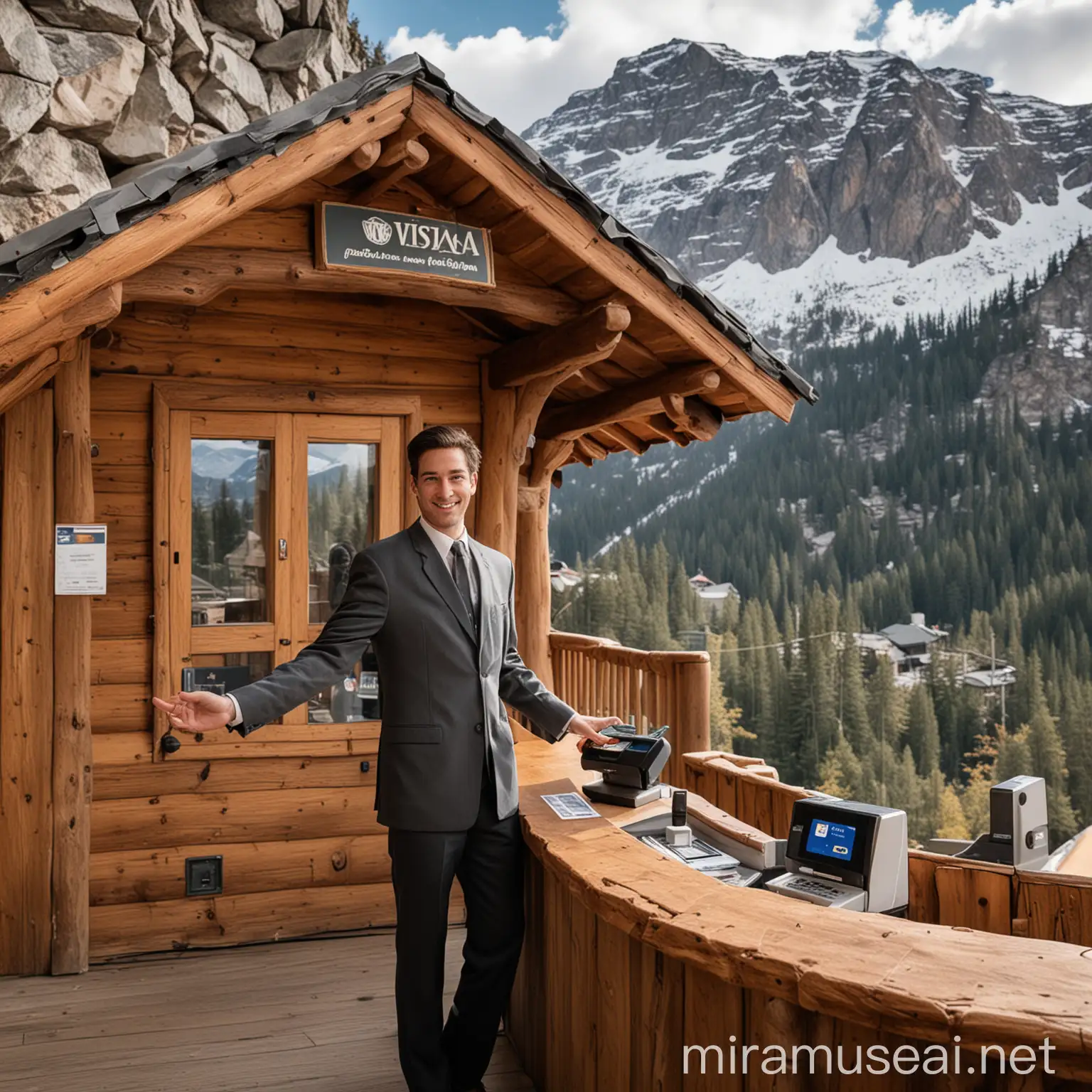 Mountain Cabin Concierge at Visa Machine Desk