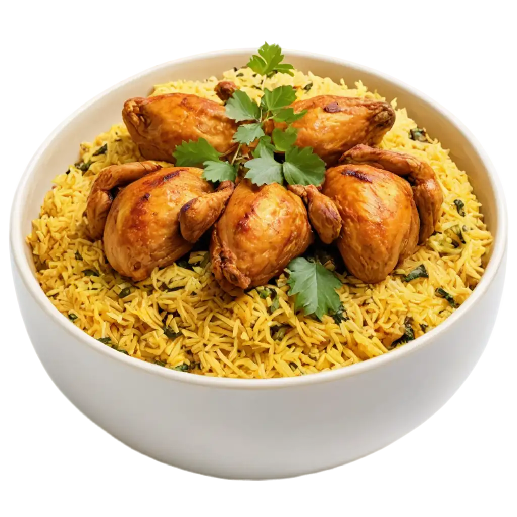 HighResolution-Delicious-Chicken-Biryani-PNG-with-Golden-Saffron-Rice-and-Roasted-Chicken-Pieces-for-Food-Photography