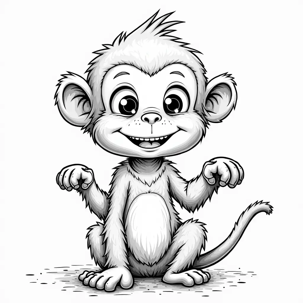 Drawing monkey, to color