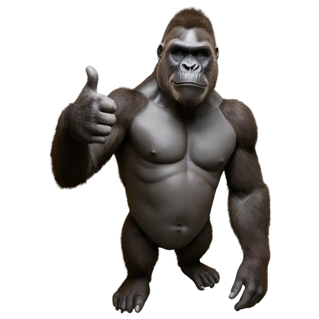 HighQuality-PNG-Image-of-a-Silverback-Gorilla-Avatar-Giving-Thumbs-Up