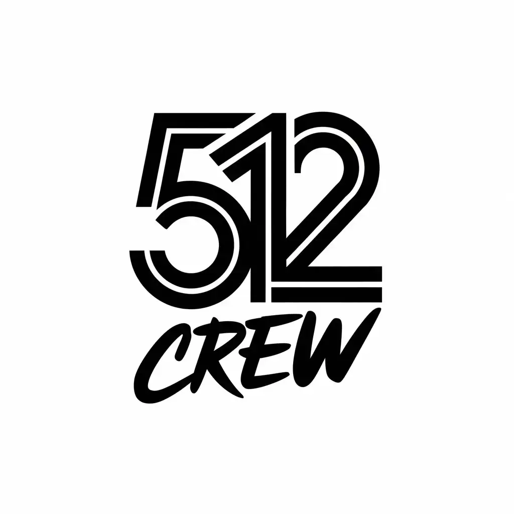 LOGO Design for 512 CREW Youthful Athlete Appeal with Typography and Sporty Elements