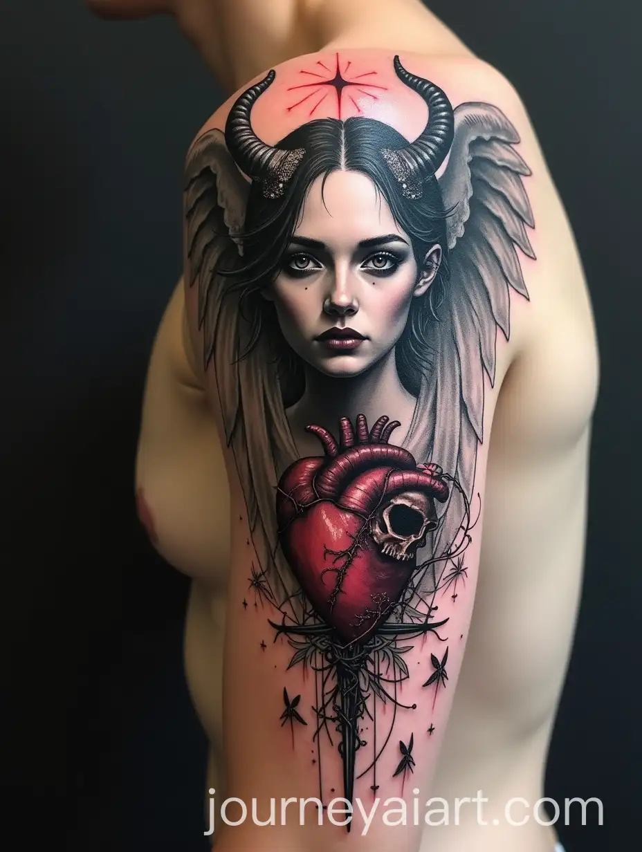 Dark-Gothic-Mephistopheles-Shoulder-Tattoo-with-Red-Accents-and-Symbolic-Details