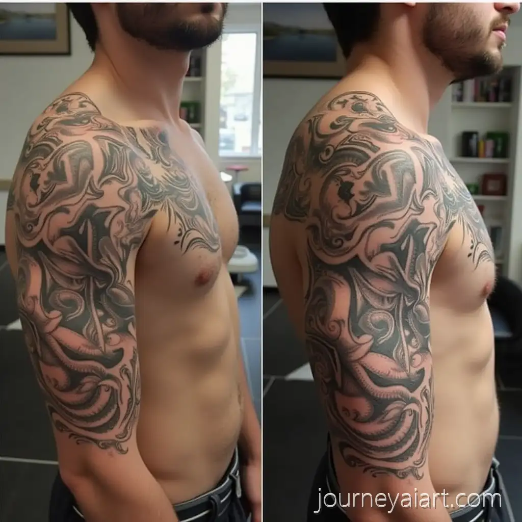 Tattoo-Extension-Design-from-Arm-to-Shoulder-in-Matching-Style