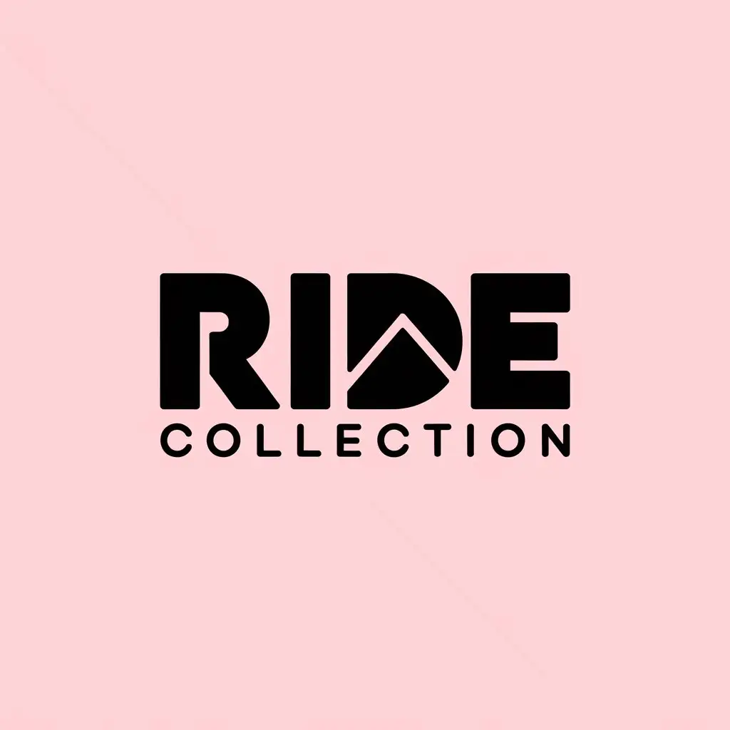 LOGO Design For RIDE COLLECTION Bold Typography with Mountain Peak and Elegant Pink Font