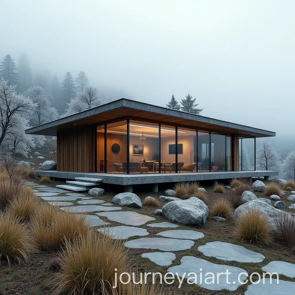 Mountain-Refuge-Cabin-Built-with-Stone-Wood-and-Glass