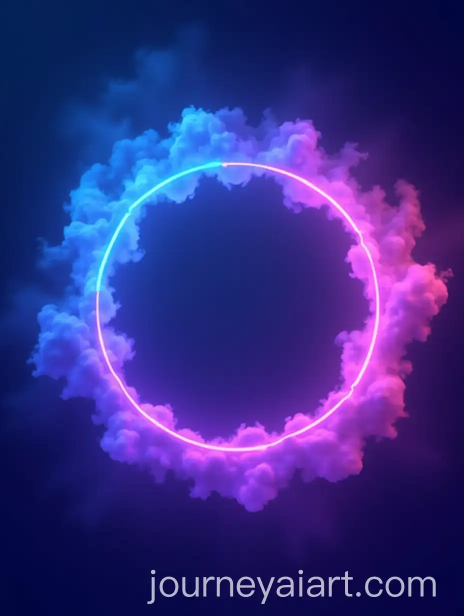 Glowing-Circular-Logo-Surrounded-by-Colorful-Nebulous-Patterns