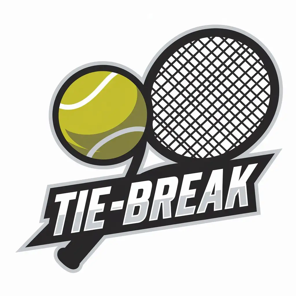 a vector logo design,with the text "tie-break", main symbol:tennis,Moderate,be used in Sports Fitness industry,clear background