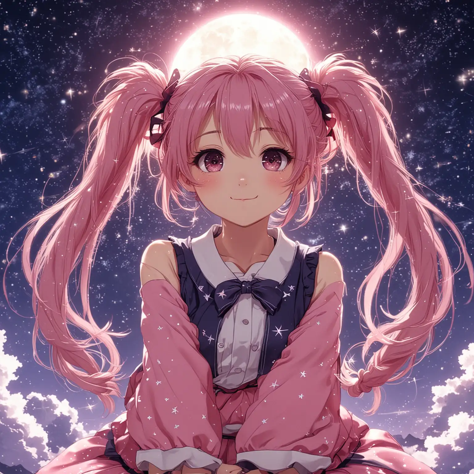 Adorable-Anime-Girl-with-Twin-Tails-Under-a-Starry-Sky