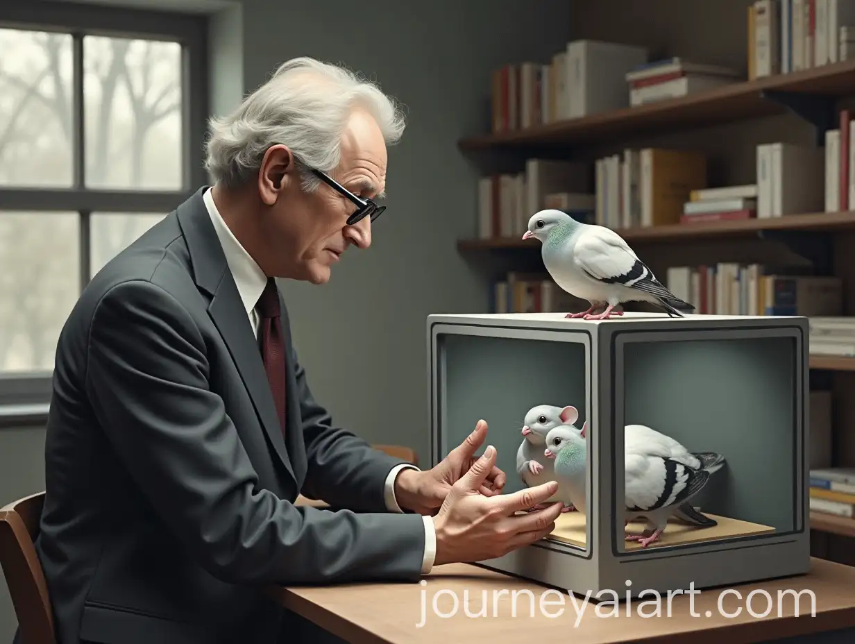 BF-Skinner-Conducting-Experiments-with-Rats-and-Pigeons-in-a-Lab