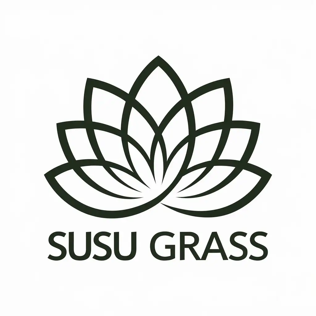 a vector logo design,with the text "Susu Grass", main symbol:lotus,Moderate,clear background