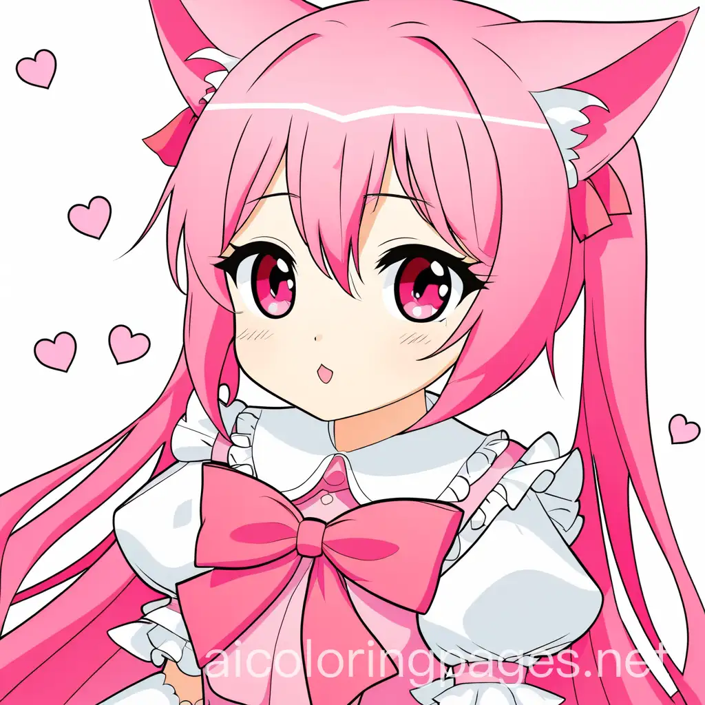 Kawaii-Anime-Neko-Girl-in-Pink-Dress-with-Frills-and-Bows