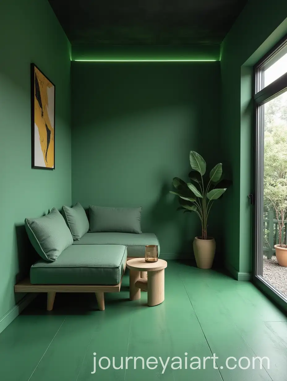 Home-Gym-with-Green-Color-Palette-and-Motivational-Atmosphere