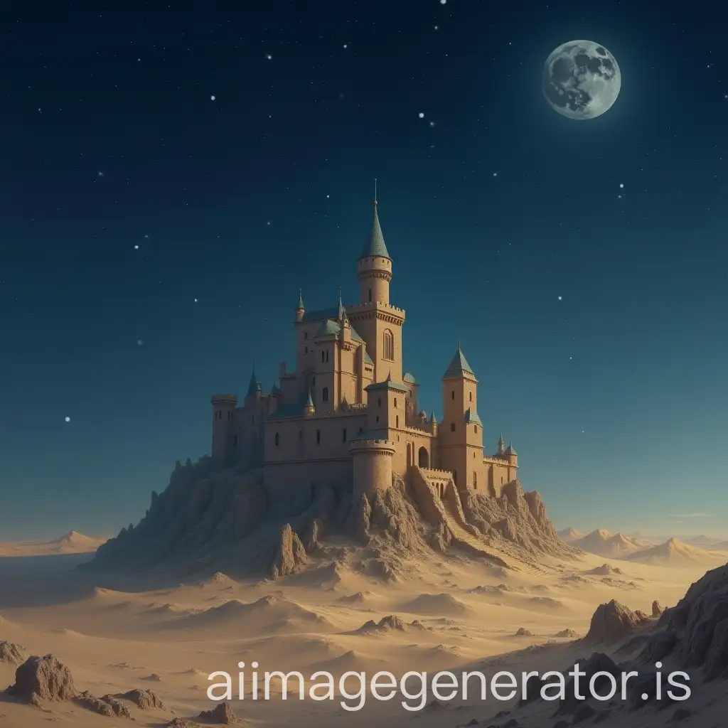 Giant-Sandcastle-withAI-Image-Prompt-Expansion-Nocturnal-Setting