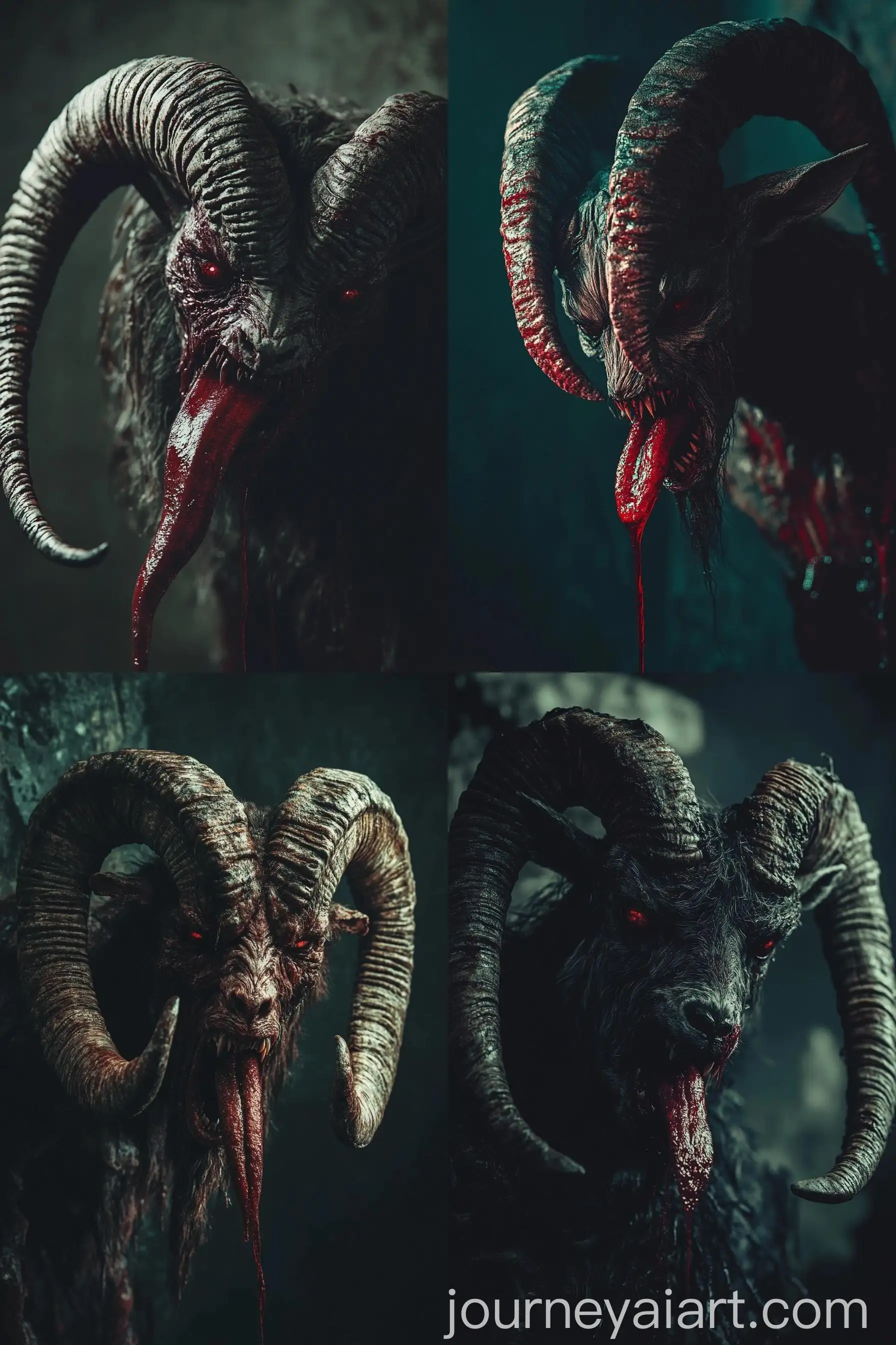 Terrifying-Demonic-Creature-with-Curved-Goat-Horns-and-Twisted-Tongue