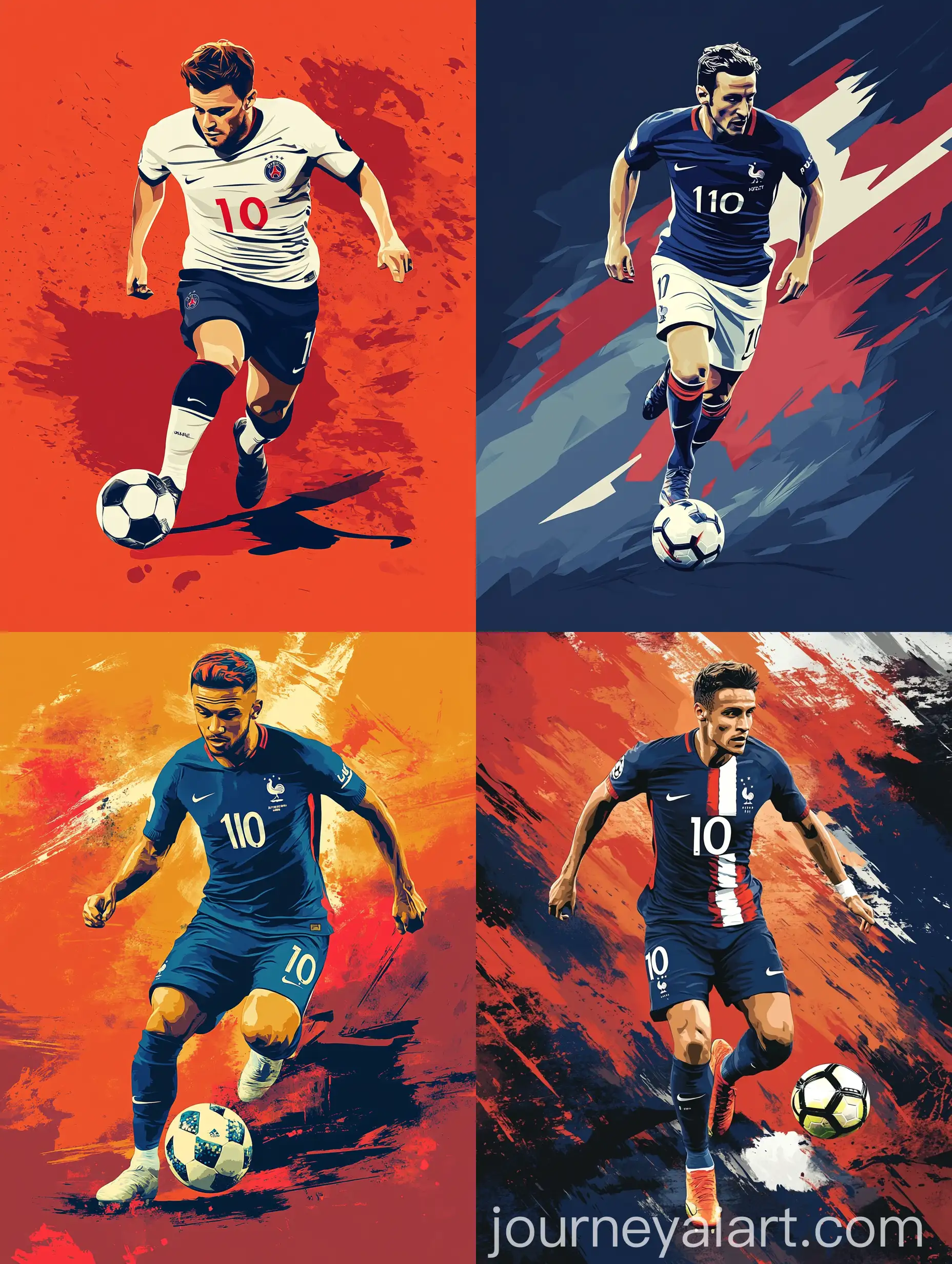 Paris-SaintGermain-Soccer-Player-Dribbling-Ball-Vector-Art-Style