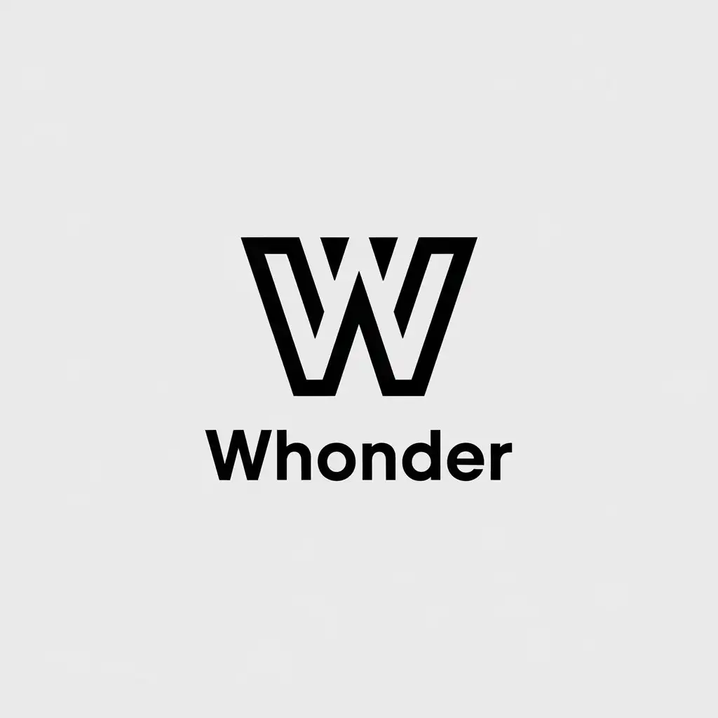 a vector logo design,with the text "WHONDER", main symbol:W,Minimalistic,be used in Comerical industry,clear background