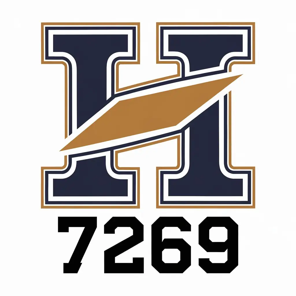 a vector logo design,with the text "7269", main symbol:h,Moderate,clear background