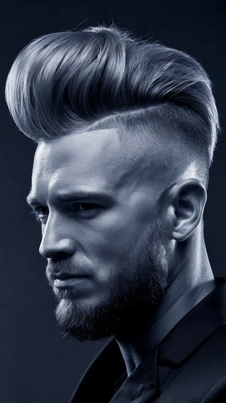 Man-with-High-Fade-Haircut-and-Styled-Quiff-in-Dramatic-CloseUp