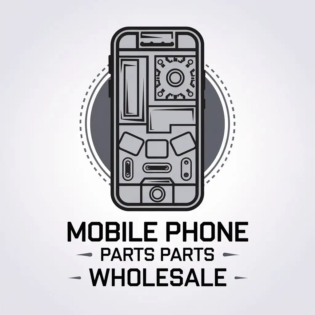 LOGO Design for Mobile Phone Parts Wholesale Vector Logo with Clear Background and Emphasis on Parts