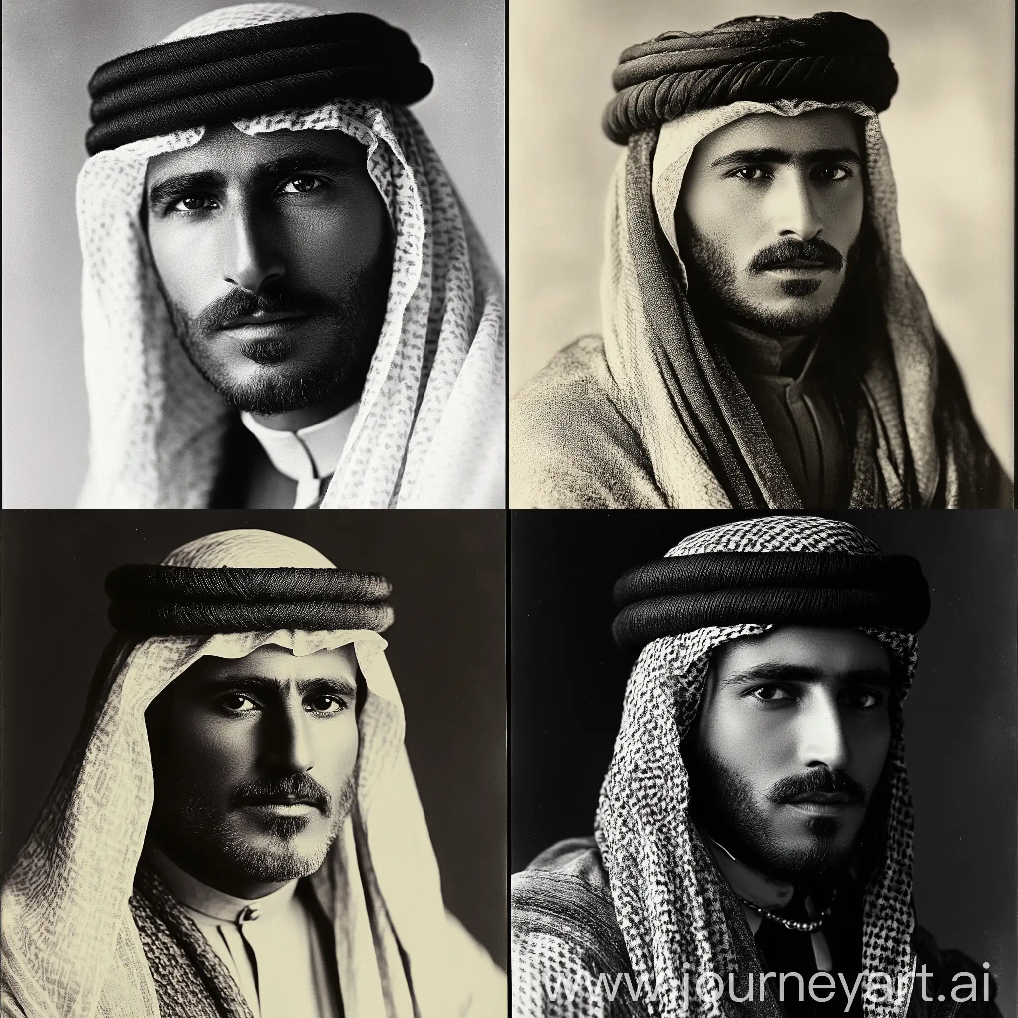 Monochrome-Portrait-of-an-Arabian-Sheikh-from-the-1890s