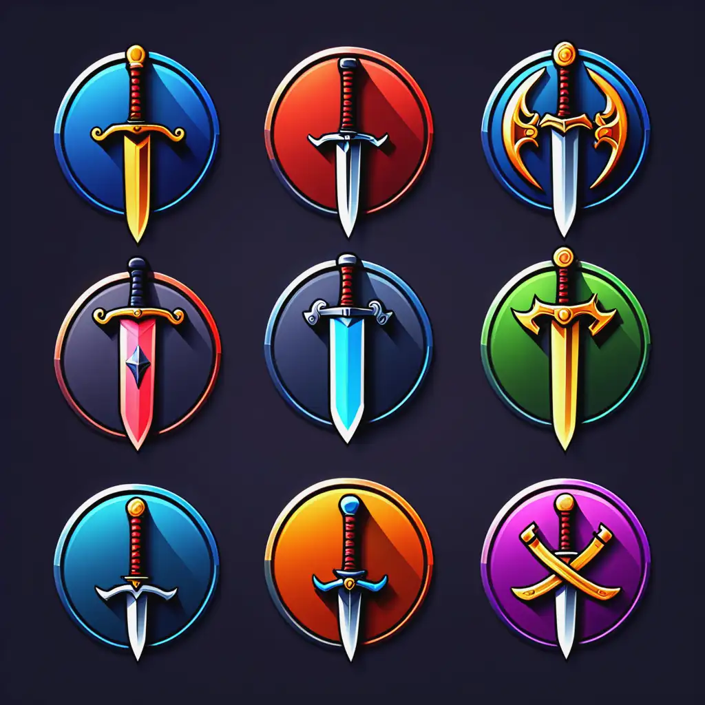 game icons with swords