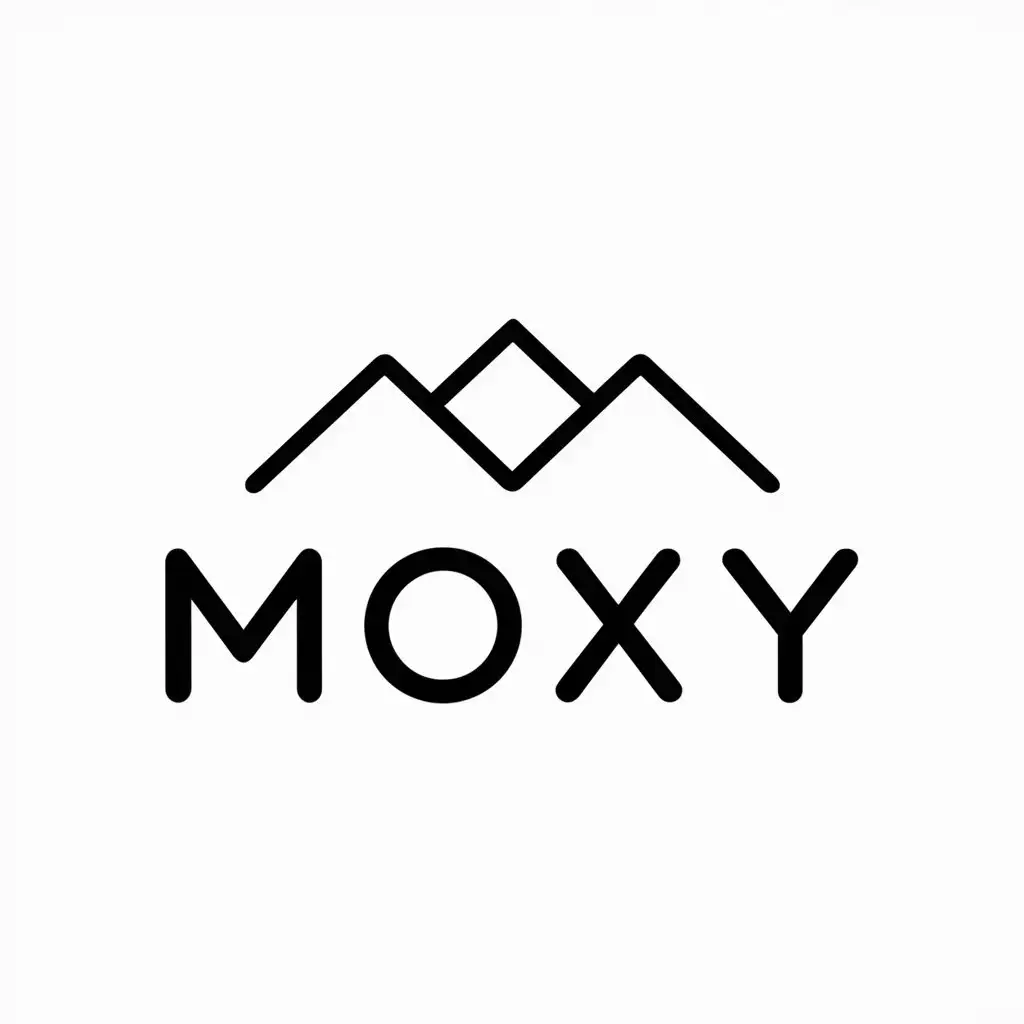 a vector logo design,with the text "moxy", main symbol:mountain,Minimalistic,be used in Travel industry,clear background