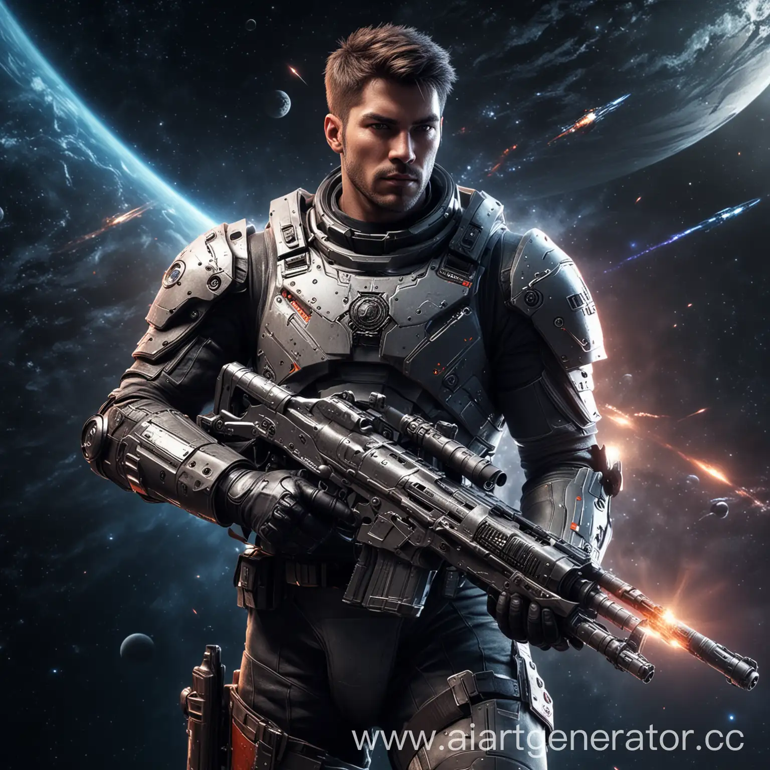 Handsome-Space-Warrior-with-Weapon-in-UltraRealistic-8K-Space-Scene