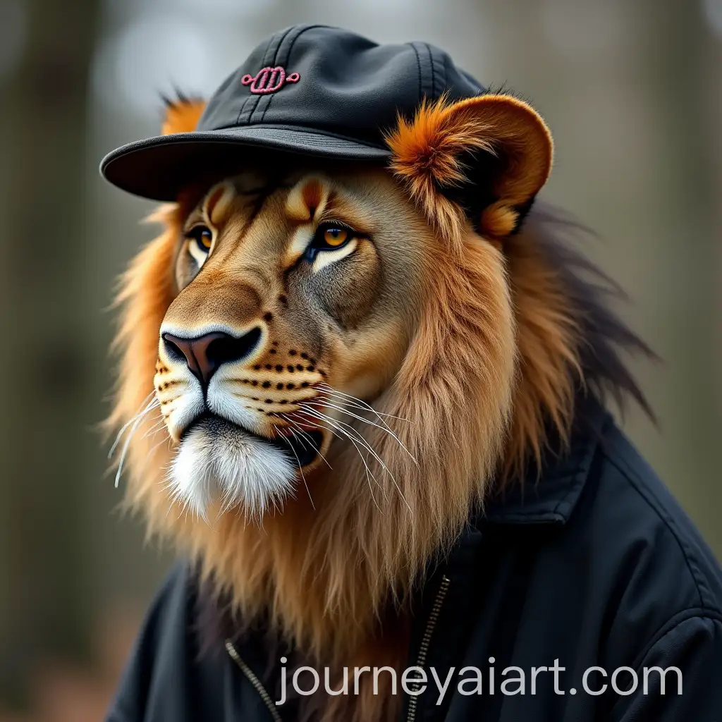 Lion-Wearing-an-Urban-Style-Cap-in-a-Bold-Street-Fashion-Look