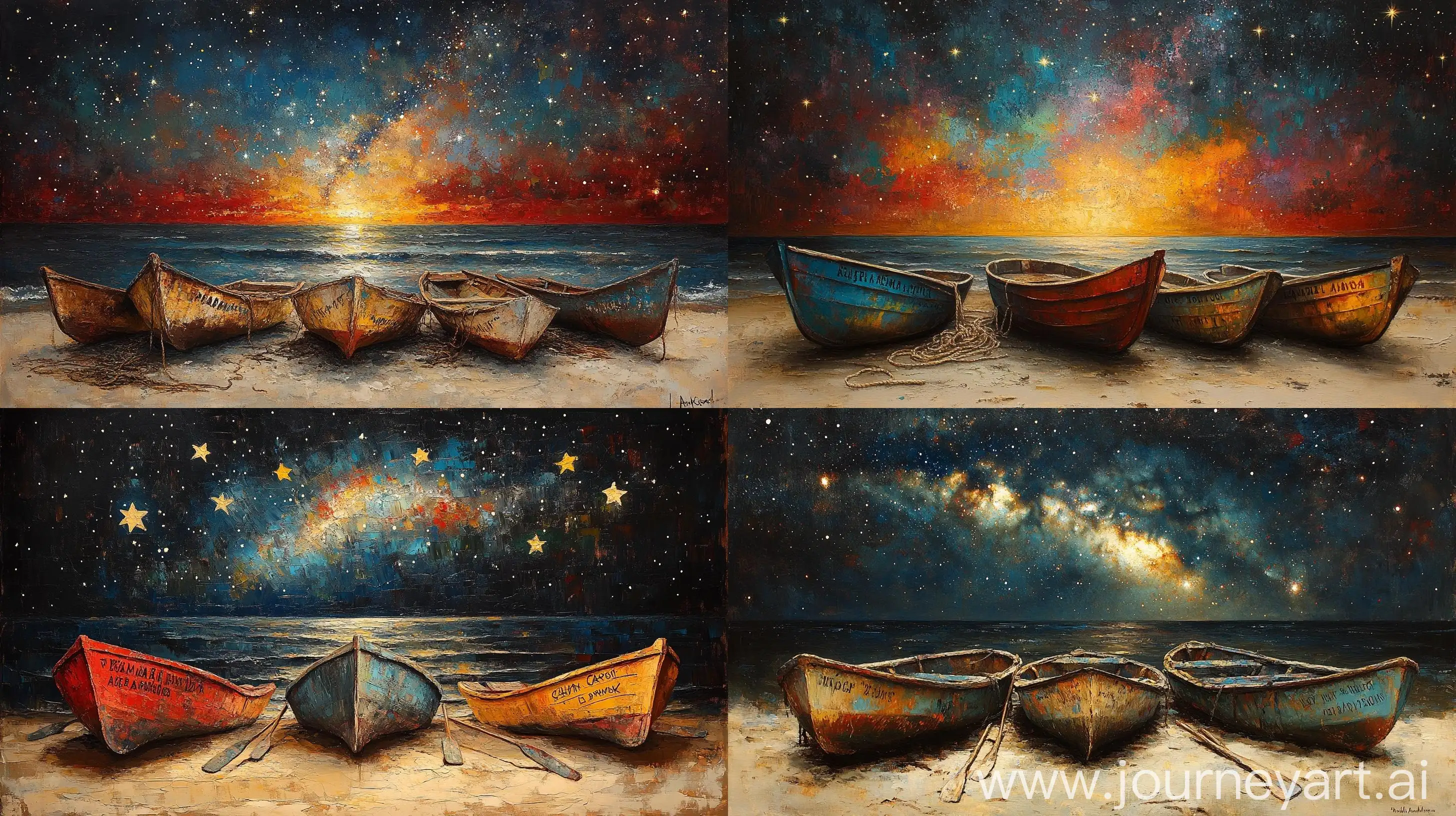 Abandoned-Boats-on-Beach-with-Starry-Night-Sky