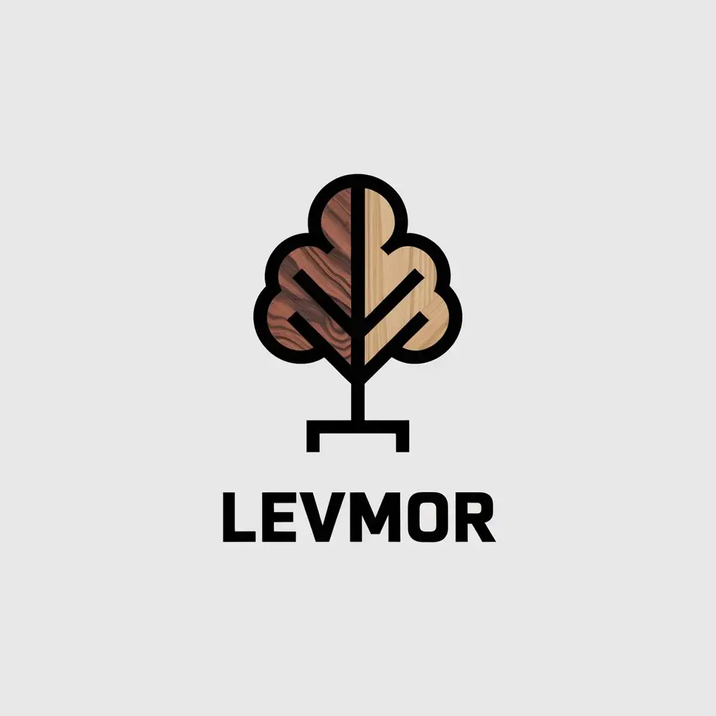 LOGO-Design-for-Levmor-Epoxy-Table-Tree-Ash-Oak-Tar-Wood-Types-in-Retail-Industry