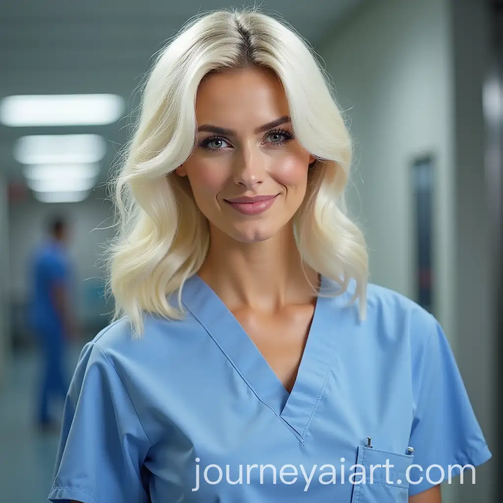 Kate-Upton-as-a-Nurse-with-Light-White-Hair-and-Bold-FeaturesAI-Image-Prompt-Expansion-Smirking-at-the-Camera