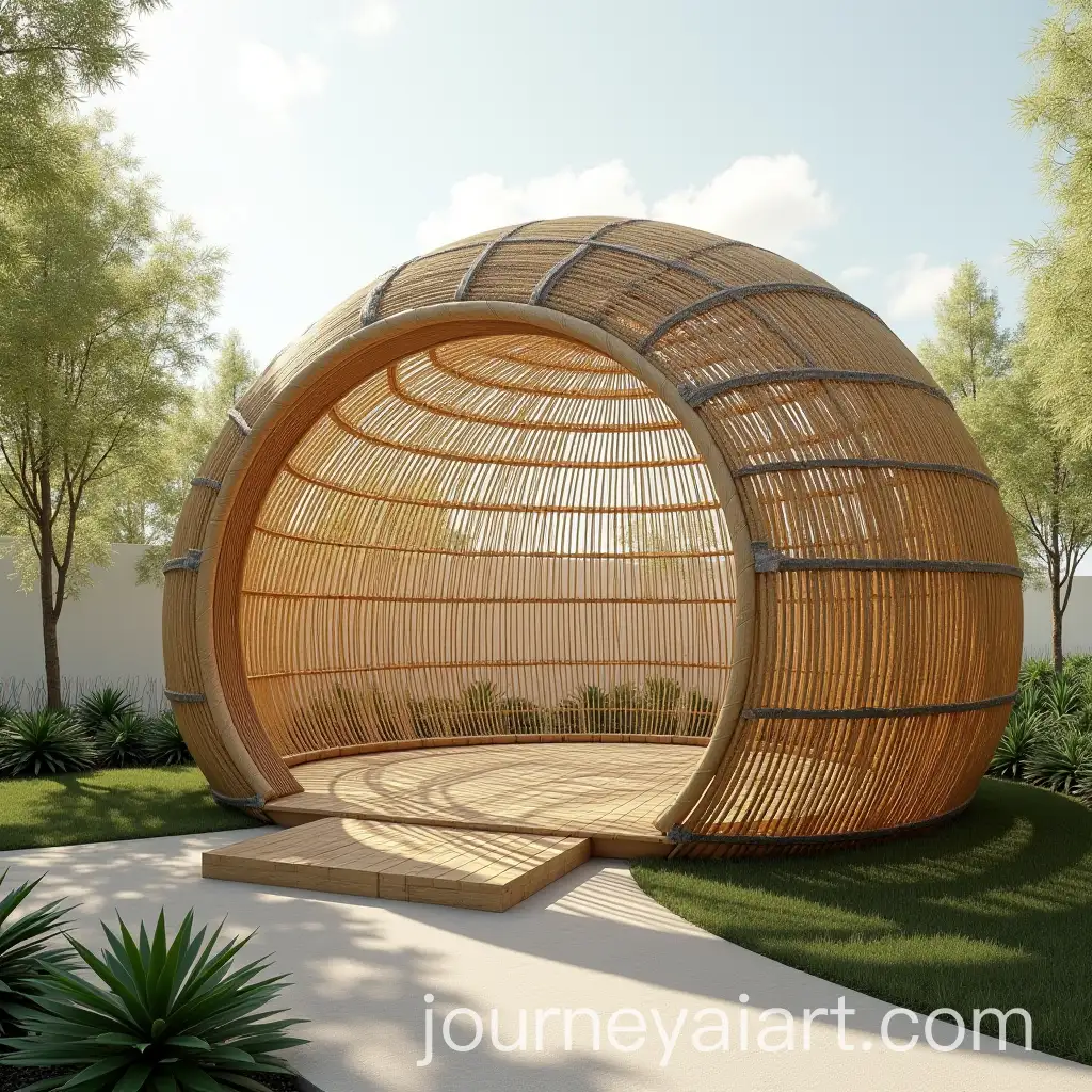 Sustainable-Bamboo-Pavilion-with-Stretched-Shade-Mesh