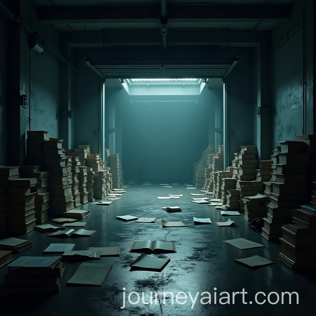 Ominous-Empty-Car-Garage-with-Scattered-Books-and-Files