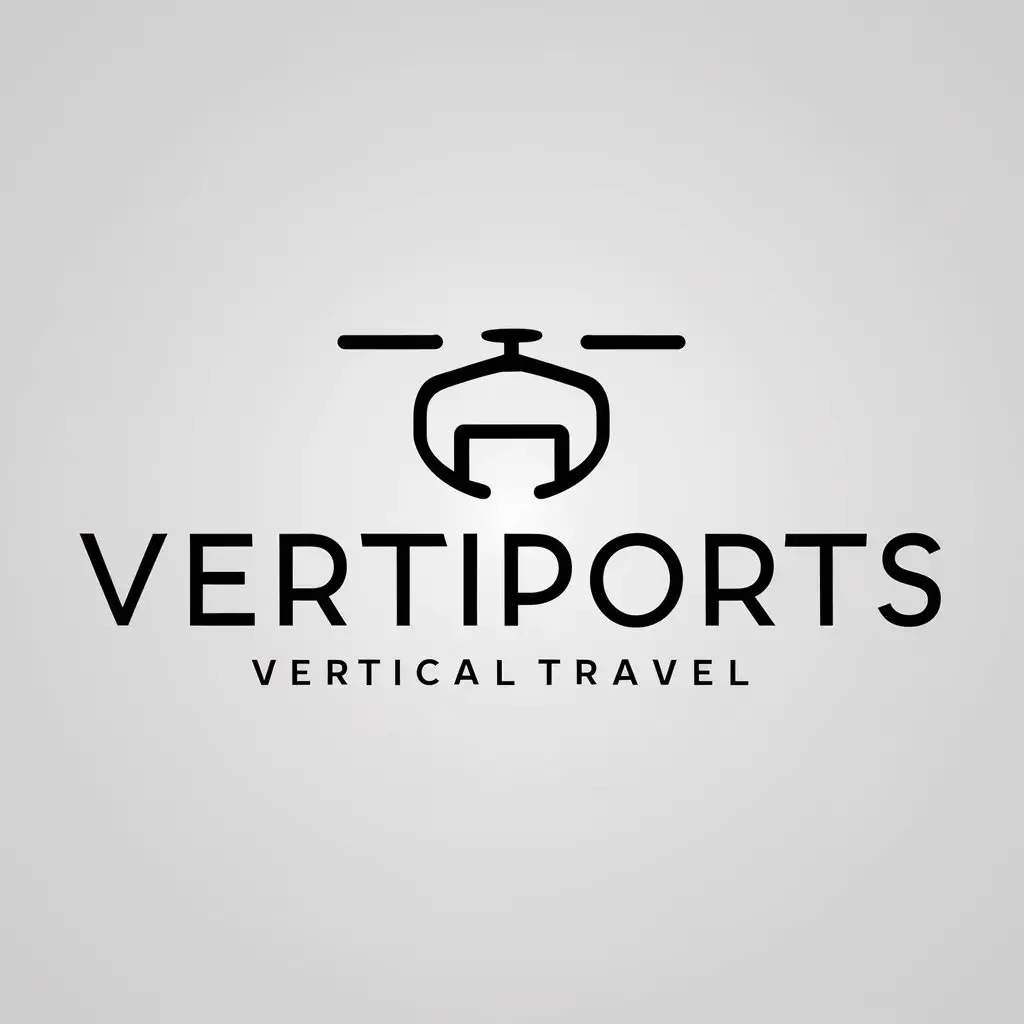 LOGO Design for Vertiports Minimalistic Vector with Clear Background for the Travel Industry