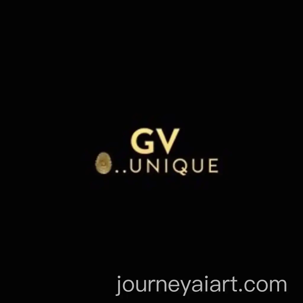 Elegant-Modern-Logo-Design-with-Golden-GVUNIQUE-andAI-Art-Prompt-Expansion-Thumbprint-on-Black-Background