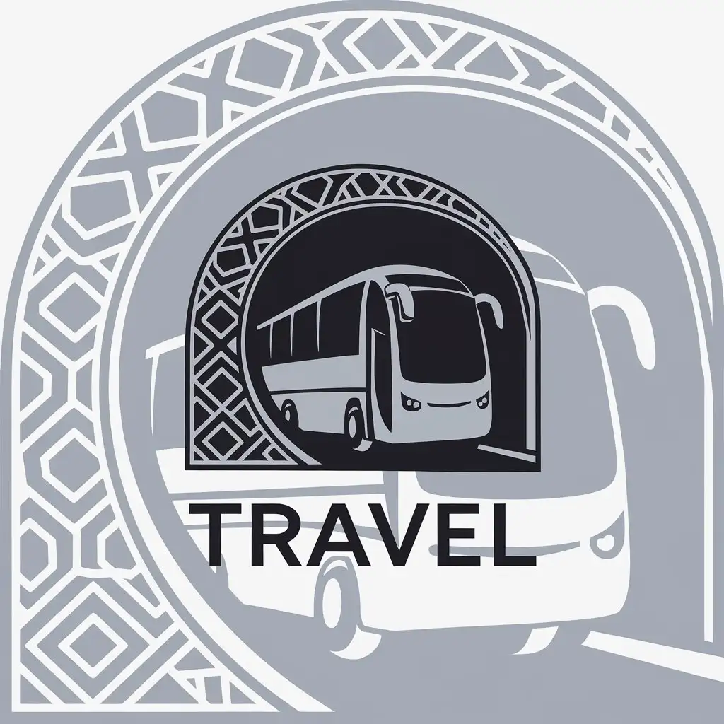 LOGO-Design-for-Travel-Top-View-Bus-Exiting-Tunnel-with-Uzbek-Patterns