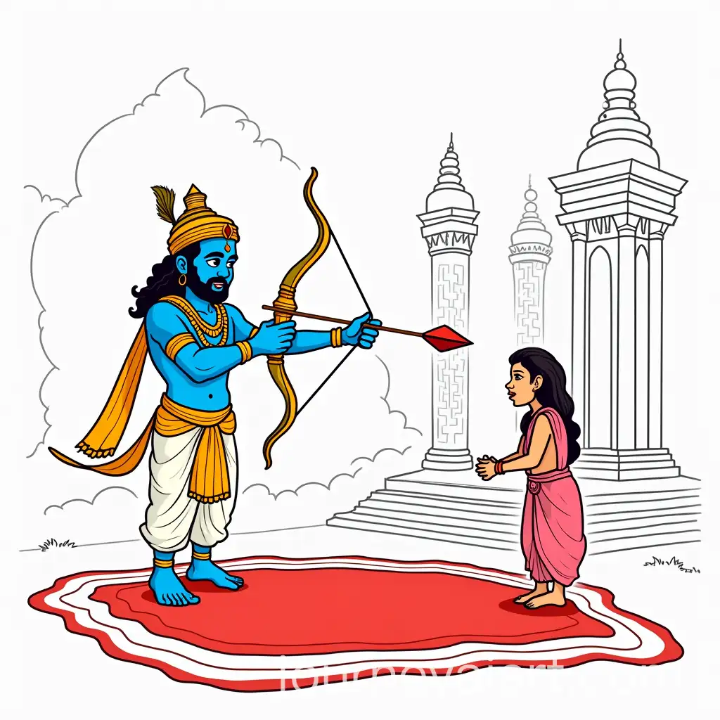 Lord-Rama-Breaking-Shiva-Dhanush-in-Front-of-Sita-and-King-Janaka