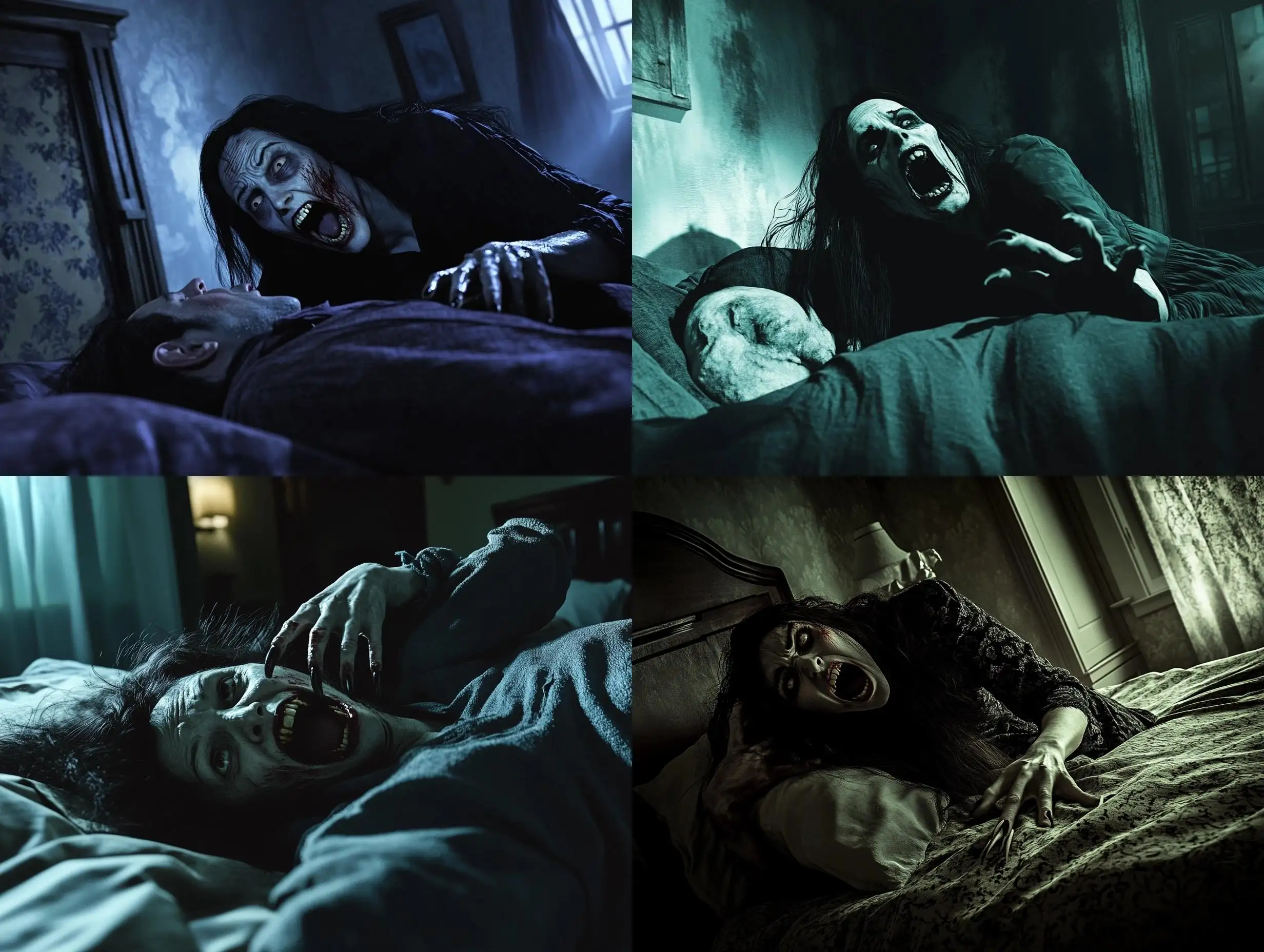 Horror-Bedroom-Encounter-Vampire-Woman-Attacks-Panicked-Man