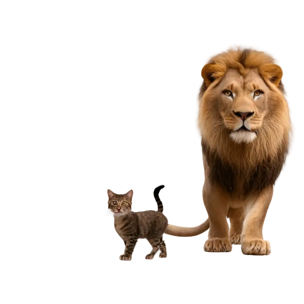 The-LION-and-the-Cat-PNG-Image-Animated-Art-for-Diverse-Creative-Applications