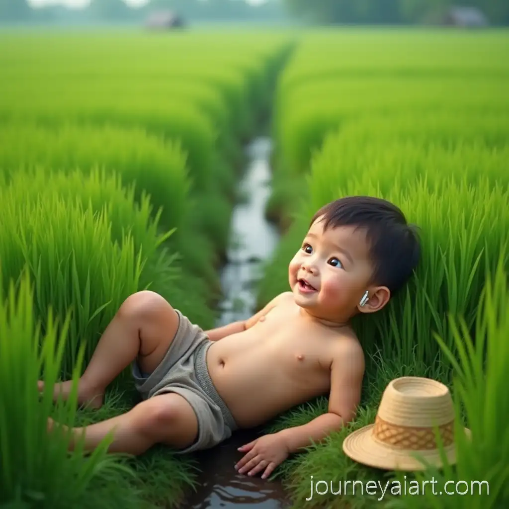Playful-Burmese-Boy-Enjoying-Music-in-Serene-Rural-Rice-FieldAI-Image-Prompt-Expansion